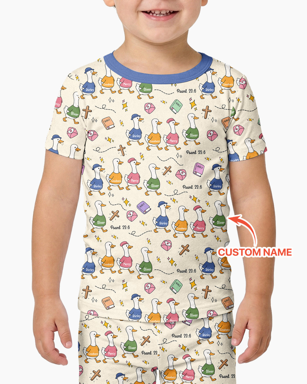 Psalm 23:6 Matching Family Bamboo Two Piece Short Sleeve Shorts Pajama Set