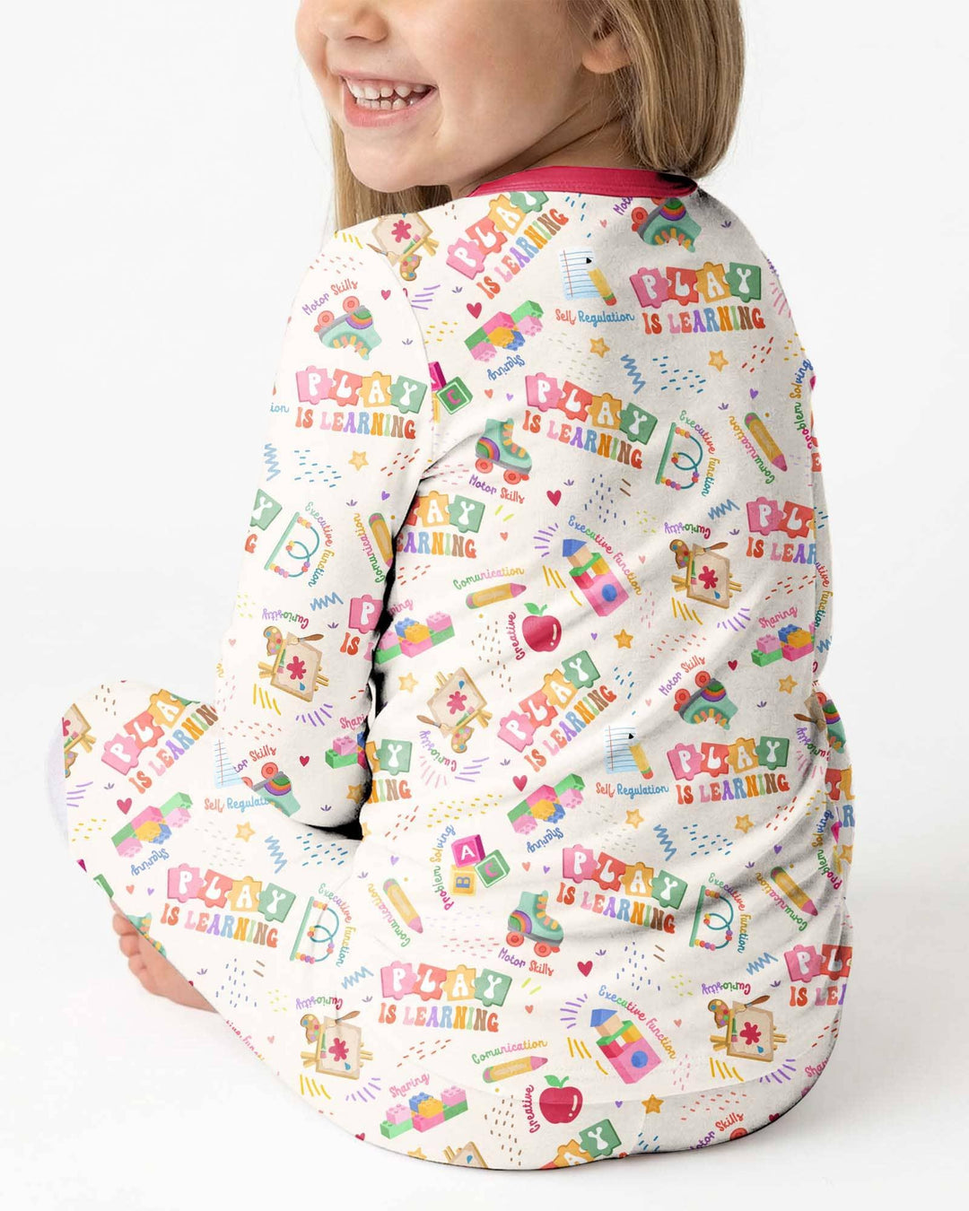 Zweiteiliges Langarm-Pyjama-Set mit Sommerfrüchten