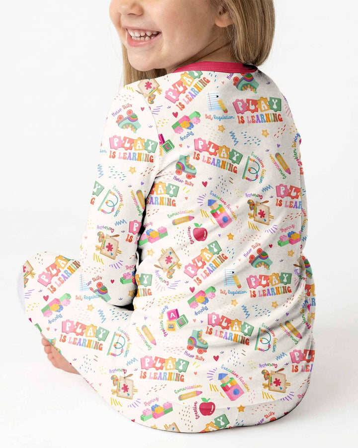 Zweiteiliges Langarm-Pyjama-Set mit Sommerfrüchten