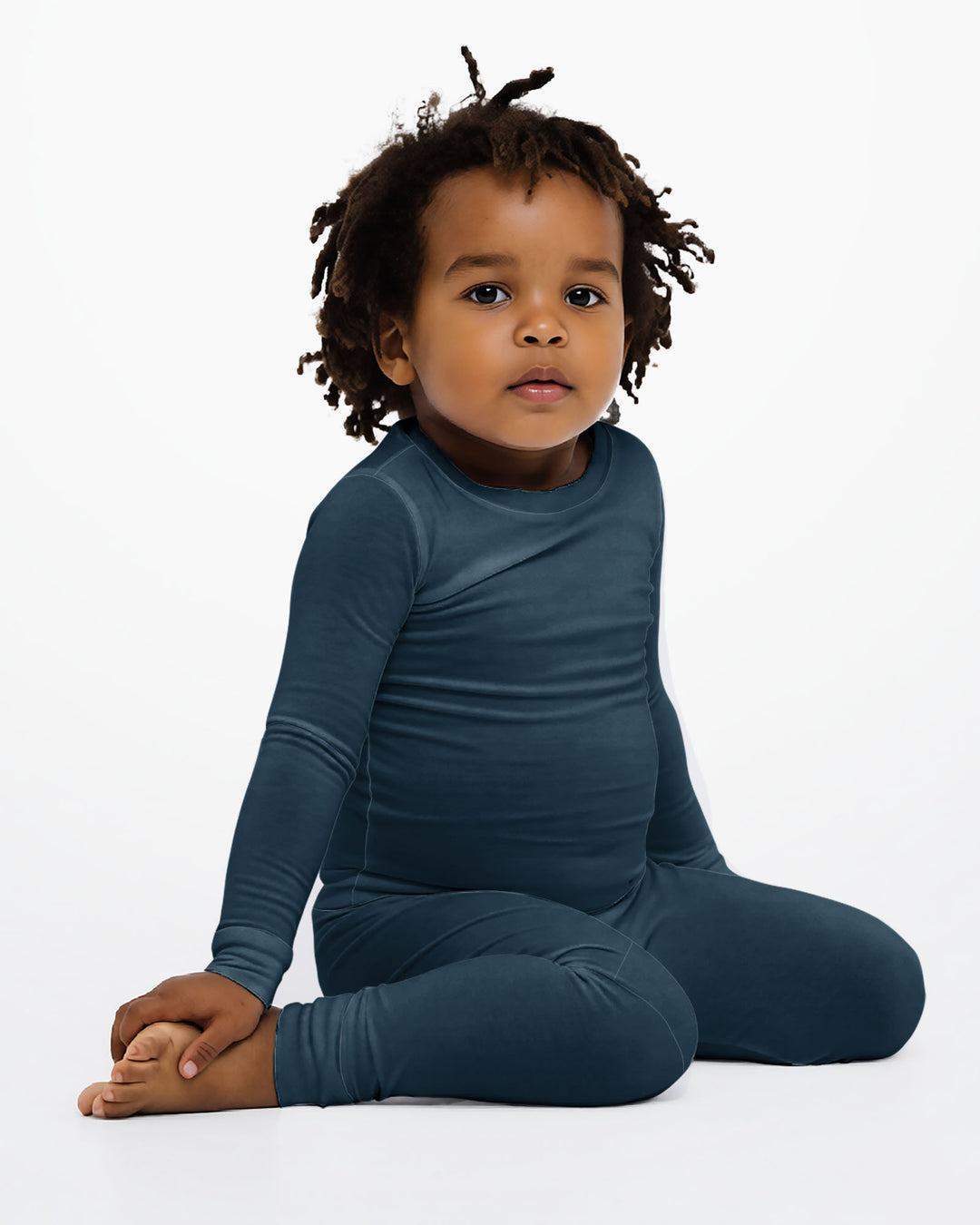 Zweiteiliges Pyjama-Set in Stahlblau
