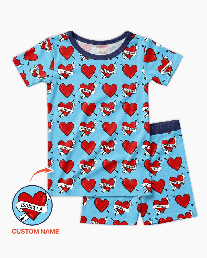 Pijama de bambú de dos piezas de manga corta con pantalón corto, plantilla personalizada