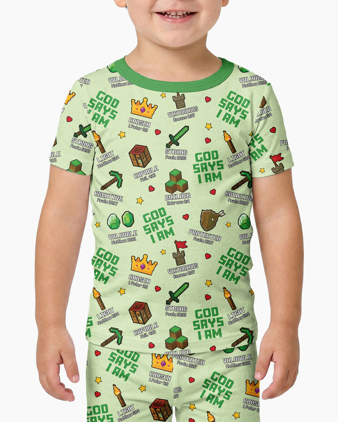Christian Gamer Bamboo Two Piece Short Sleeve Shorts Pajama Set