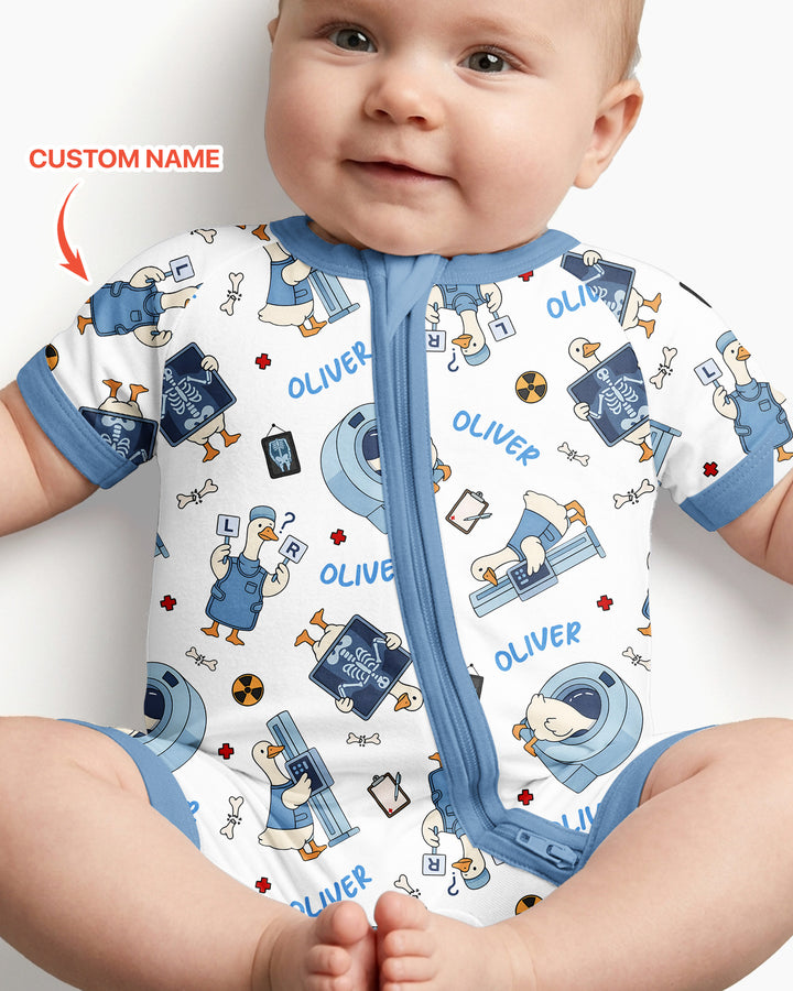 Plantilla PERSONALIZADA de Bambú Pijama Corto con Cremallera