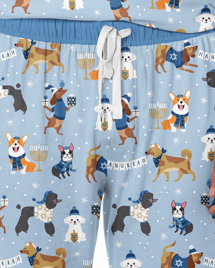 Hanukkah Dogs Bamboo Men's Pajama Set
