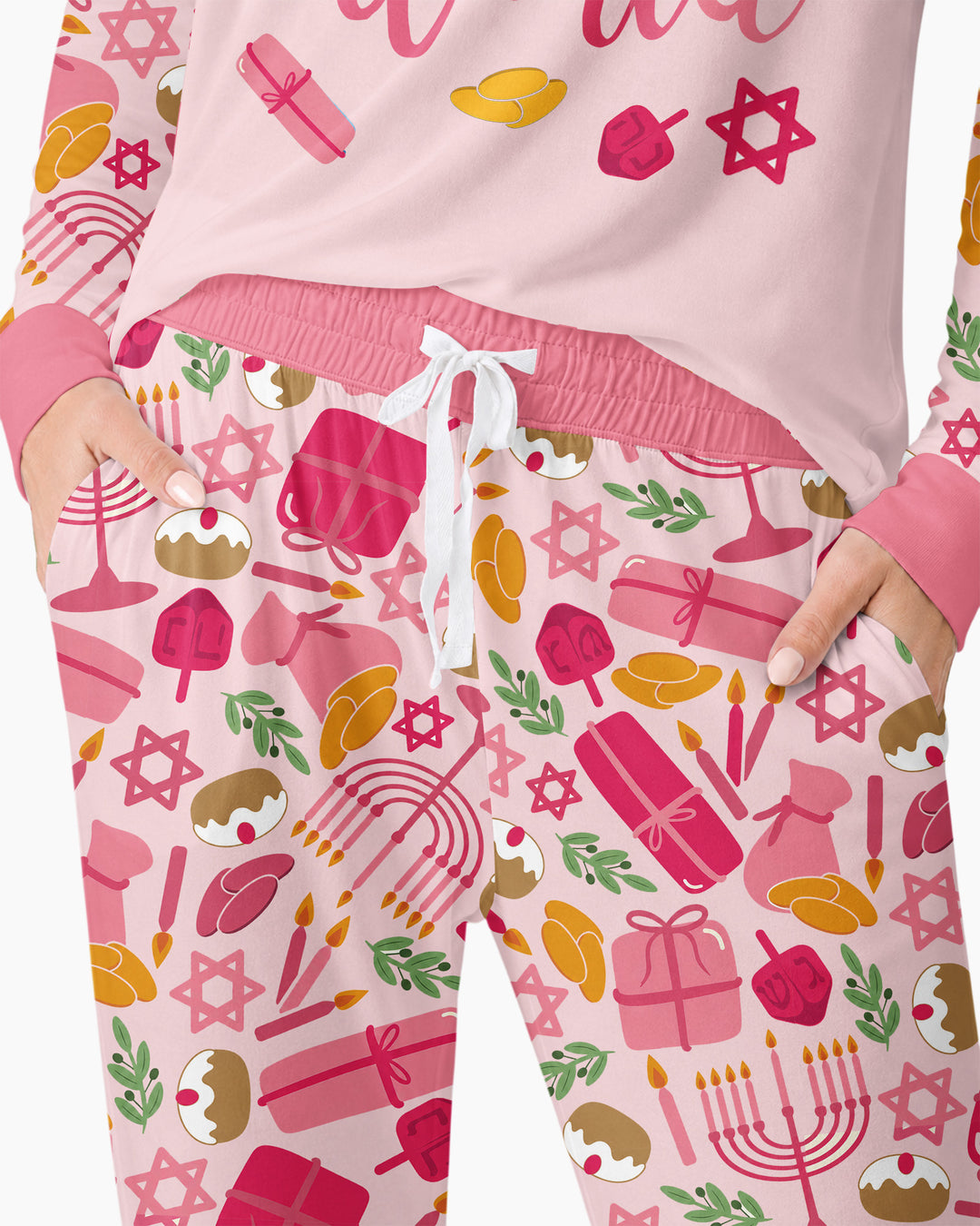 Oy to the World Hanukkah Bamboo Women Pajama Set
