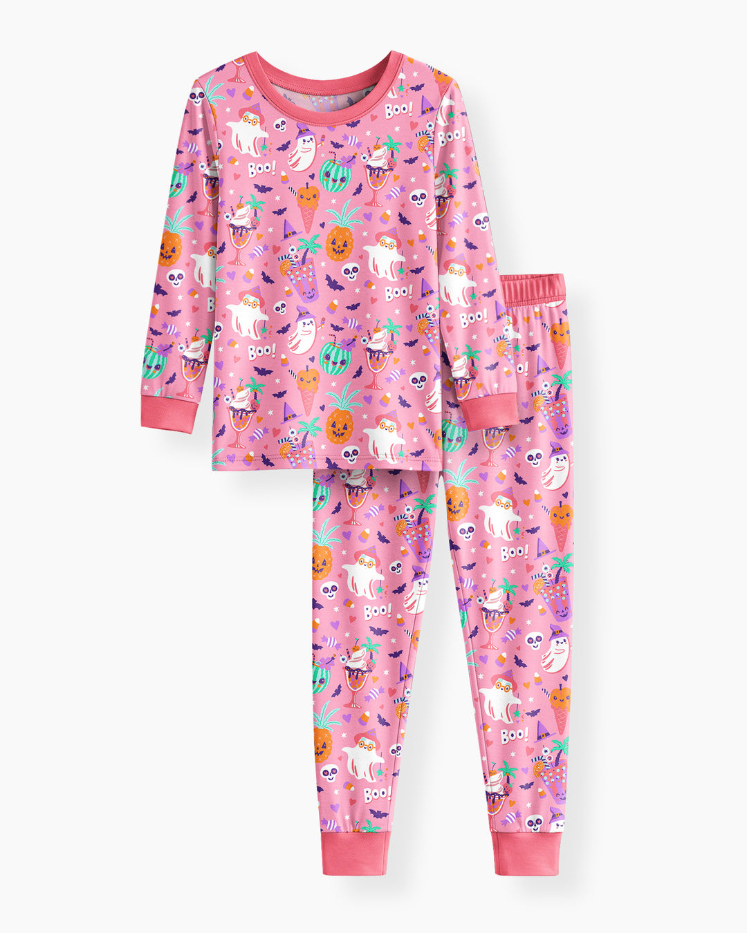 Zweiteiliges Langarm-Pyjama-Set mit Sommerfrüchten