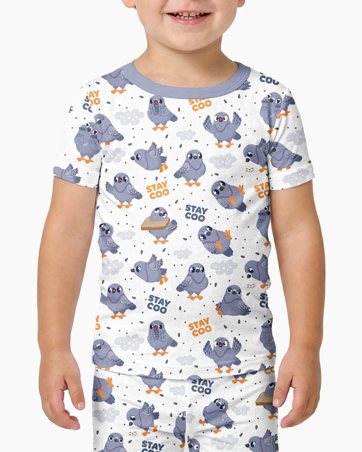 Pigeon Stay Coo Bamboo Two Piece Short Sleeve Pajama Set