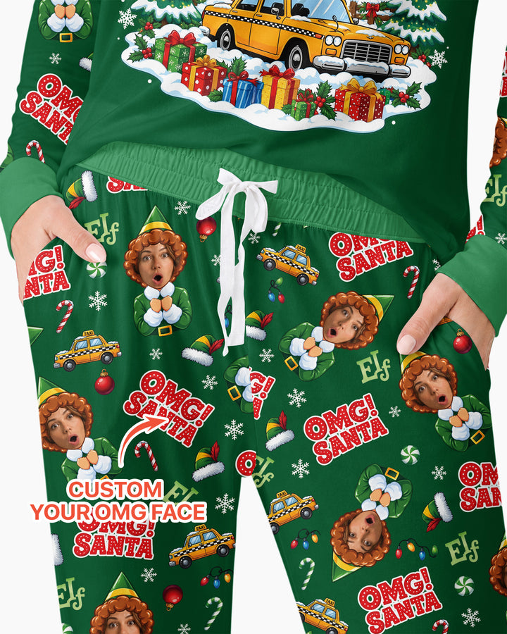 Custom Image OMG Santa Bamboo Women Pajama Set