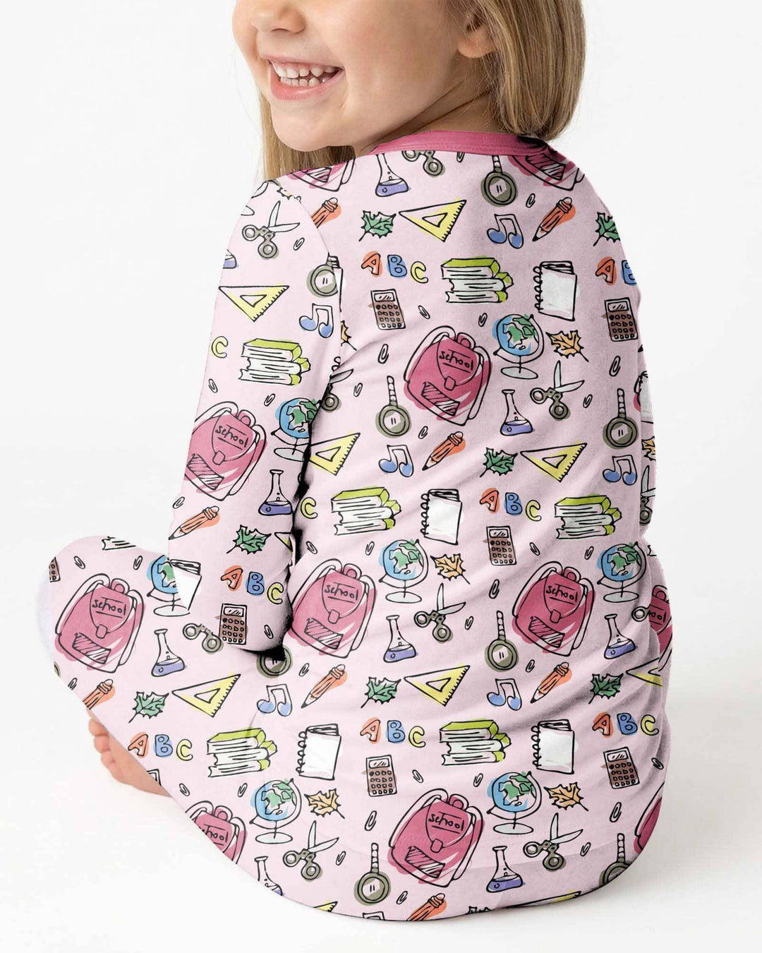Doodle School Days Bamboo Two Piece Long Sleeve Pajama Set