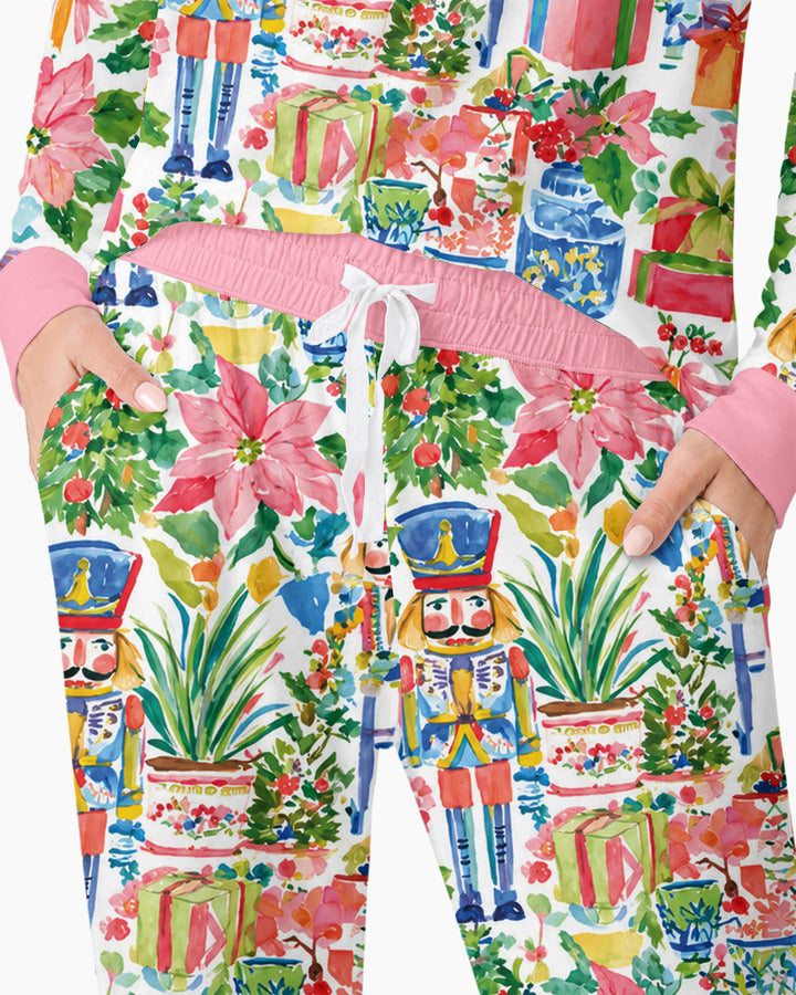 Watercolor Nutcracker Holiday Bamboo Women Pajama Set