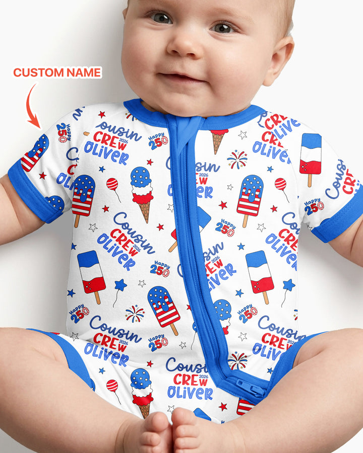 Plantilla PERSONALIZADA de Bambú Pijama Corto con Cremallera
