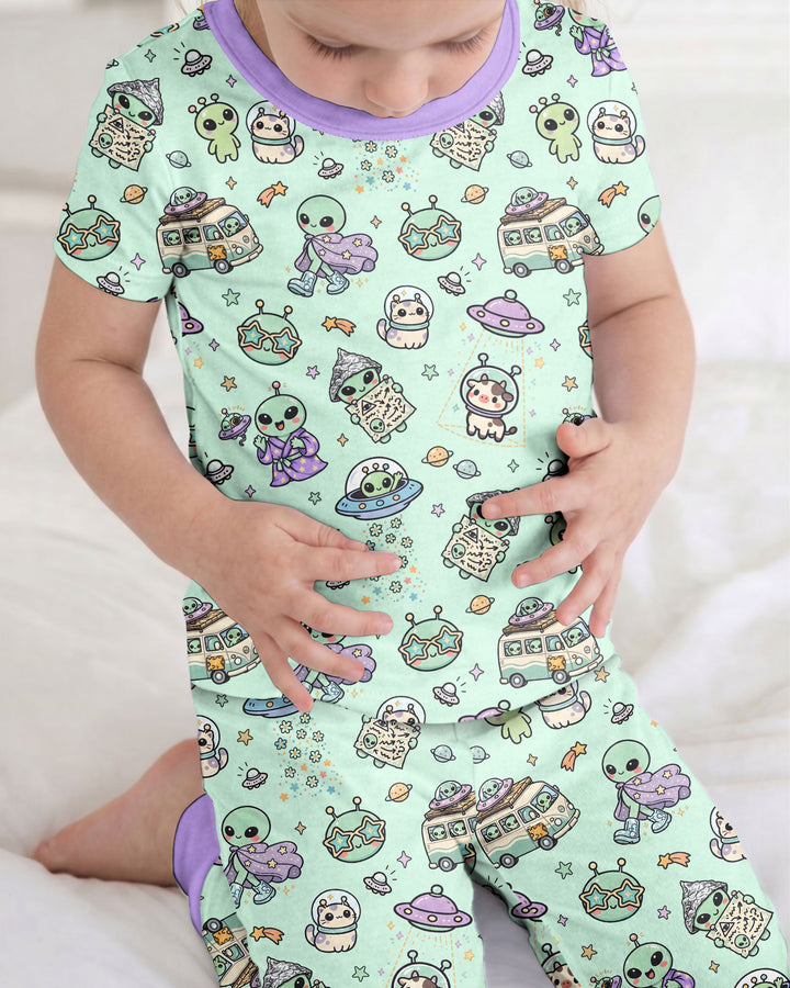 Little Alien Explorer Bamboo Two Piece Short Sleeve Pajama Set