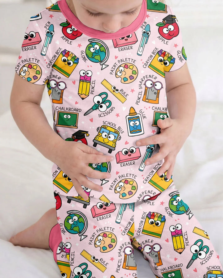 Zweiteiliges, kurzärmliges Pyjama-Set mit Marienkäfern