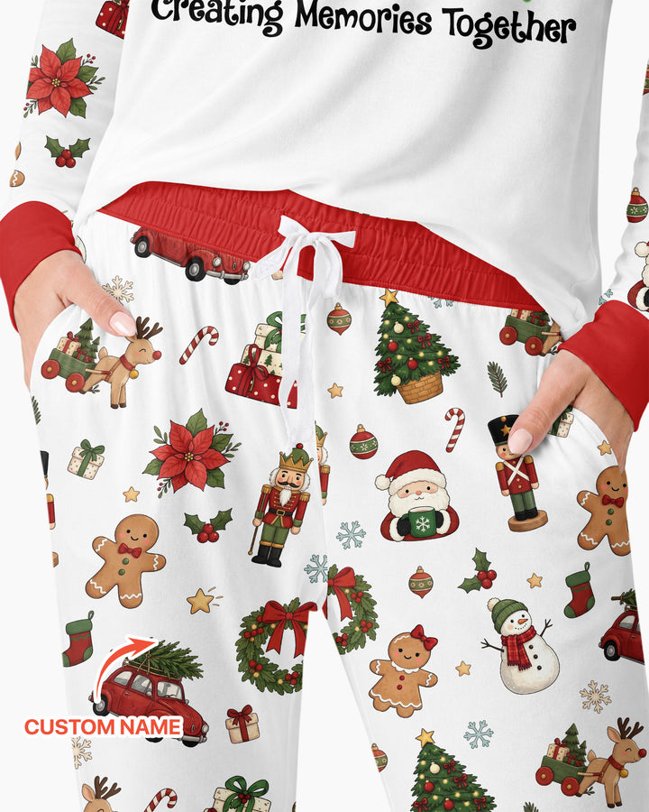 Custom Name Christmas 2026 Crew Bamboo Women Pajama Set