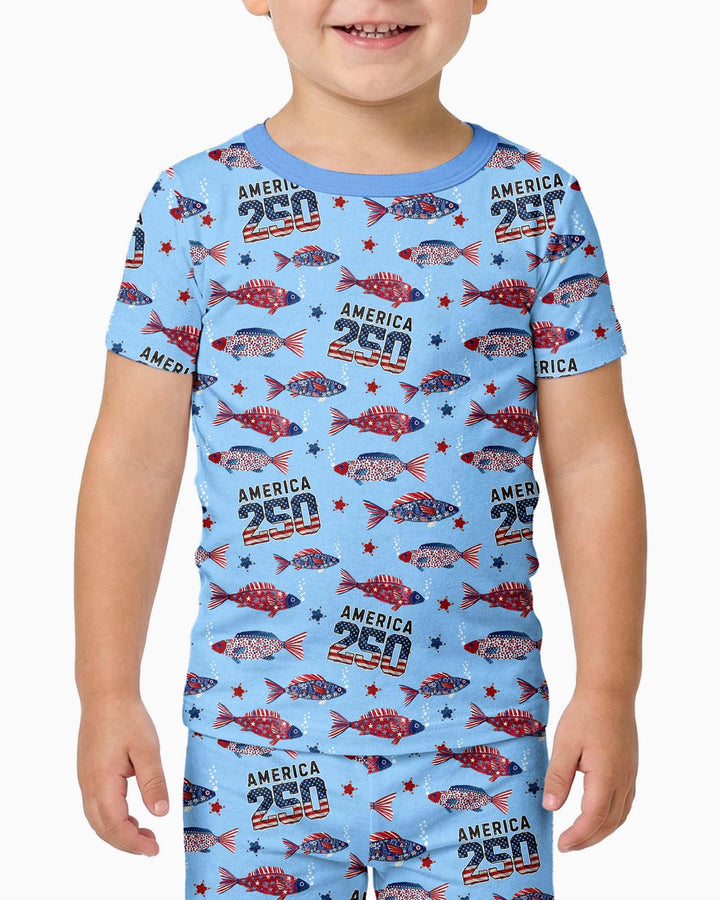 Conjunto de pijama de dos piezas de manga corta de bambú