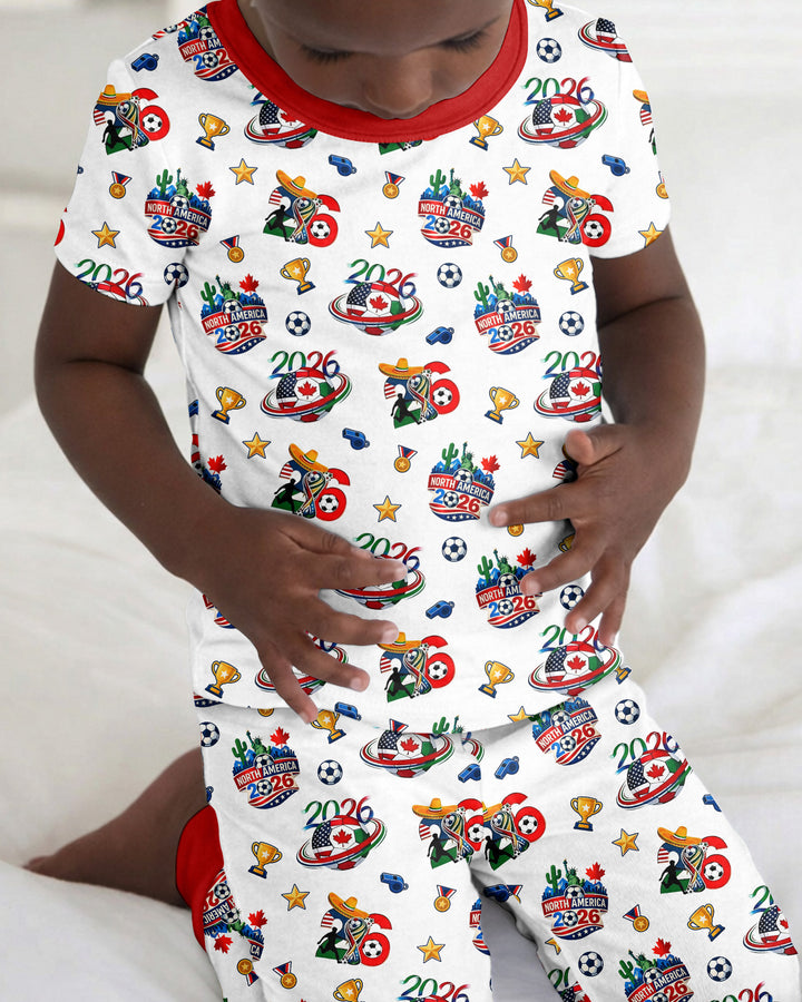 Conjunto de pijama de dos piezas de manga corta de bambú