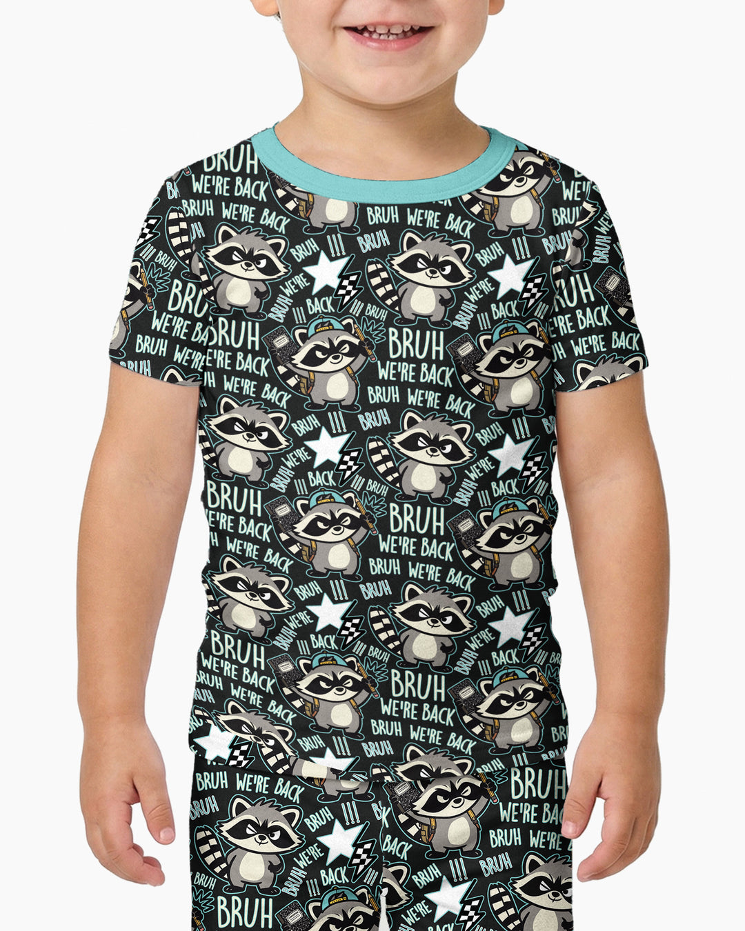 Conjunto de pijama de dos piezas de bambú con mangas cortas Hamsa Heart Guardians para la familia