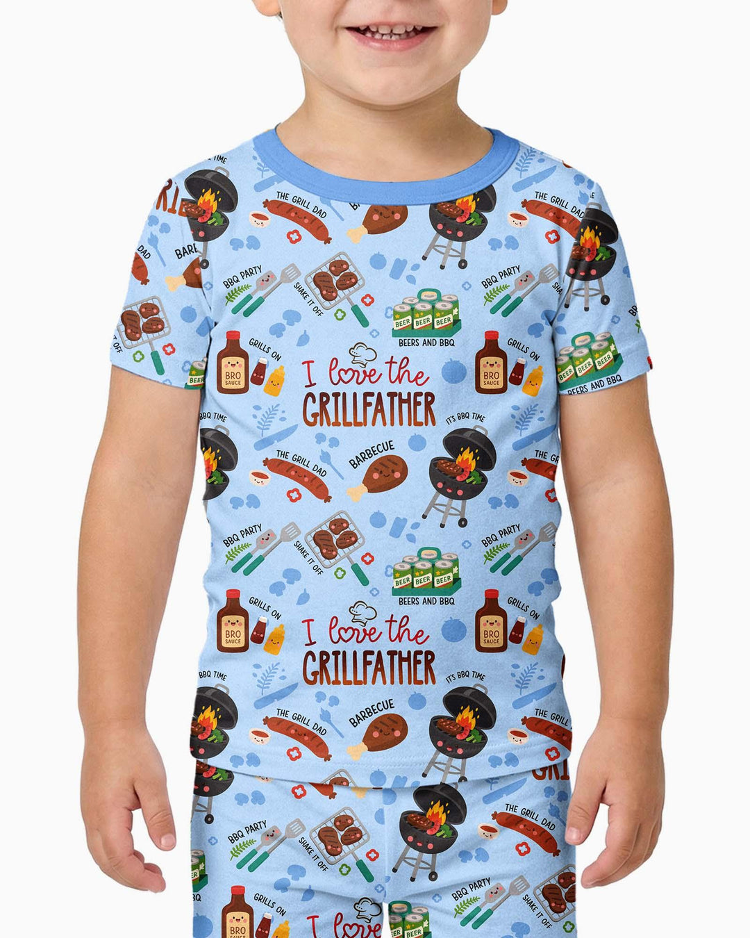 The Grill Father Family Matching Bamboo Two Piece Short Sleeve Pajama Set