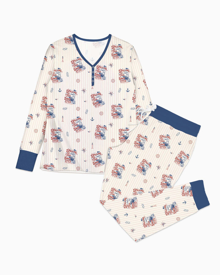 Spilling The Tea Since 1773 Family Matching Bamboo Women Pajama Set