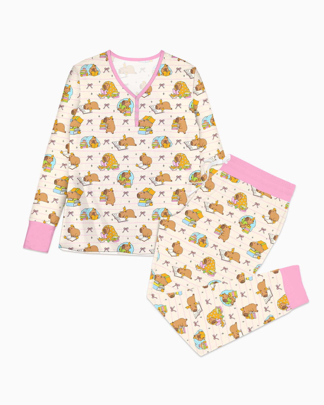 Sweet Study Capy Bamboo Women Pajama Set