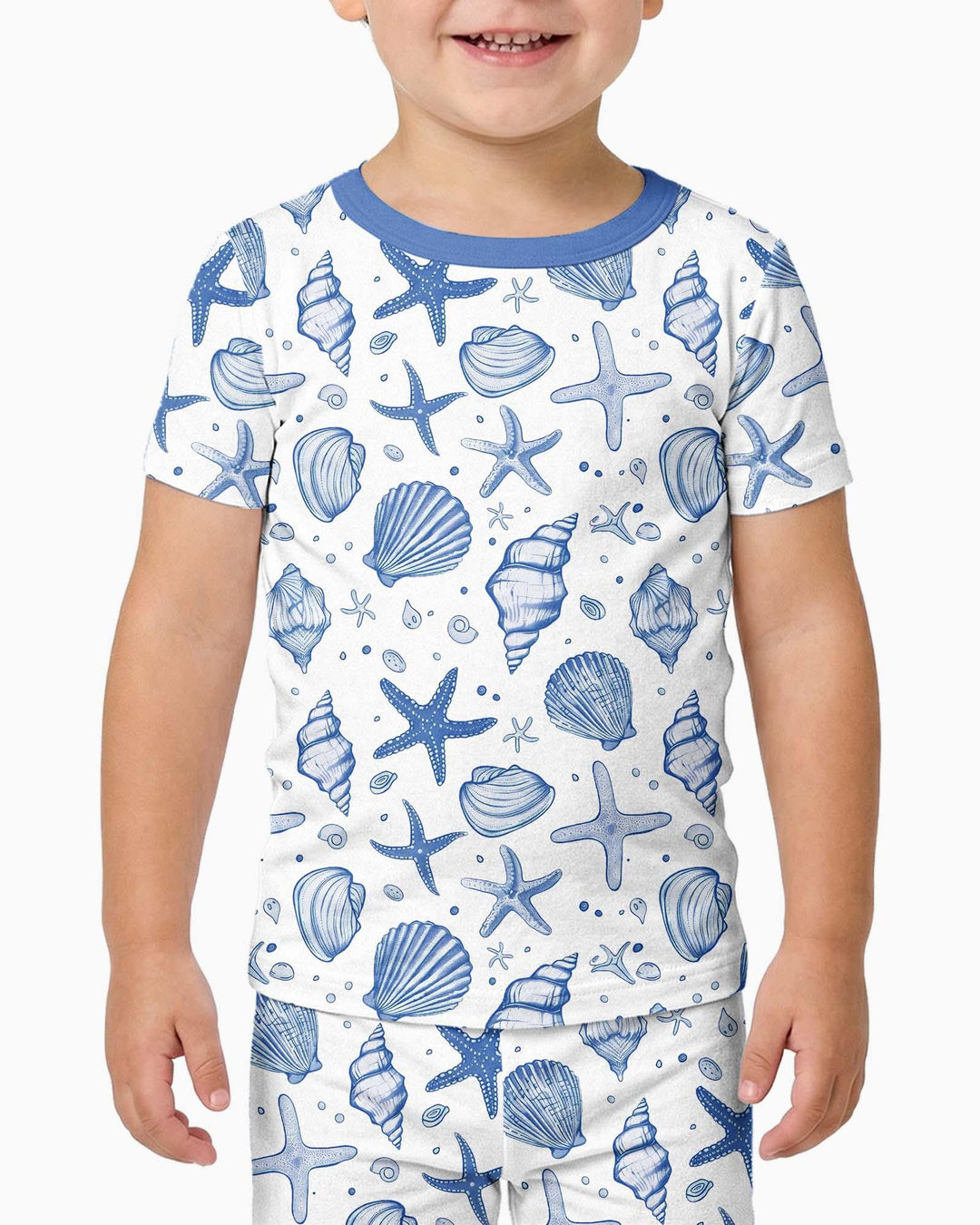 Coastal Charm Family Matching Bamboo Two Piece Short Sleeve Pajama Set