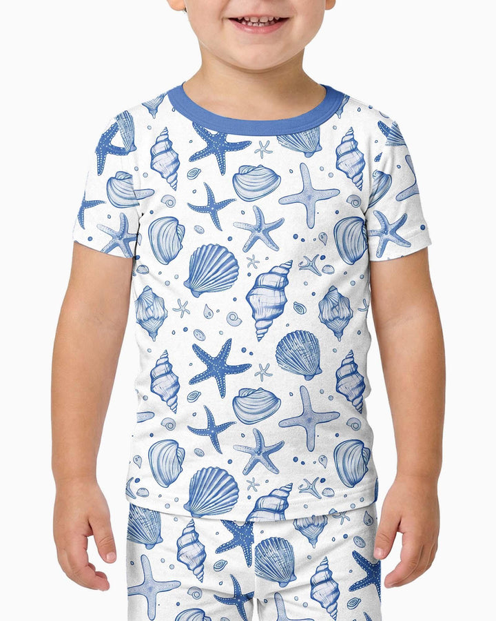 Coastal Charm Family Matching Bamboo Two Piece Short Sleeve Pajama Set
