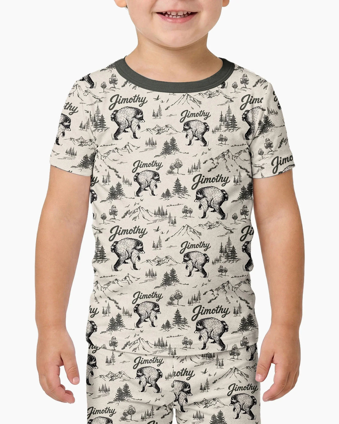 Conjunto de pijama de dos piezas de manga corta de bambú