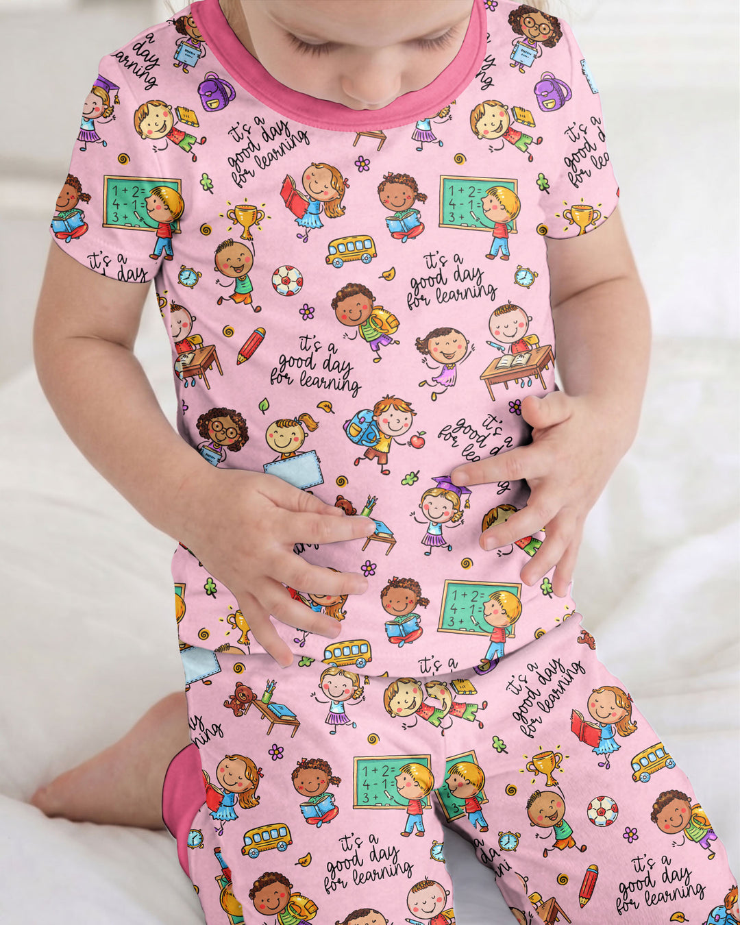 Little Learners Adventure Bamboo Two Piece Short Sleeve Pajama Set