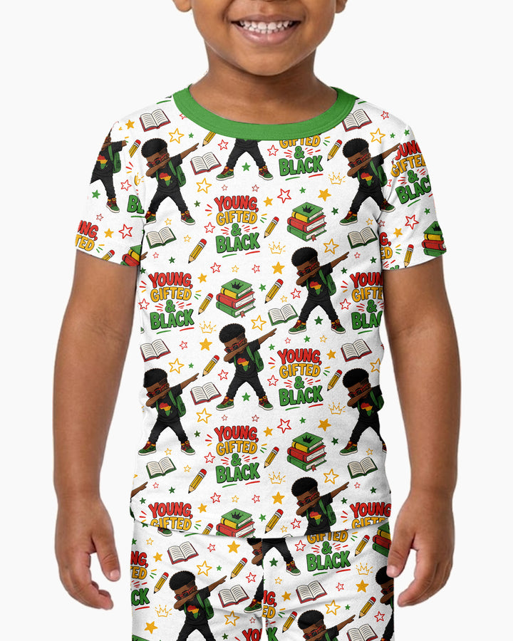 Conjunto de pijama de dos piezas de manga corta de bambú