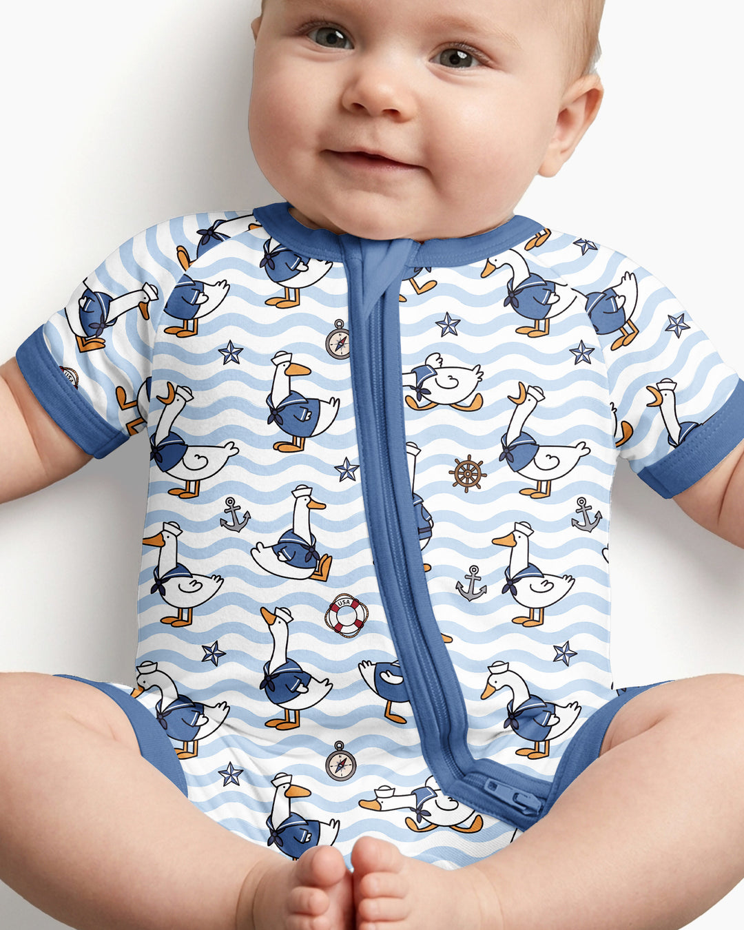 Silly Goose Sailor Bamboo Shorty Zippy