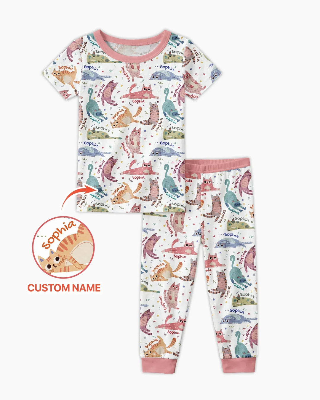 Conjunto de pijama de dos piezas de bambú de manga corta, plantilla personalizada
