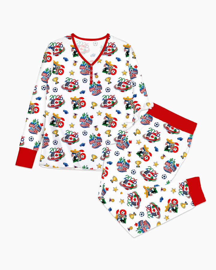 World Soccer North America 2026 Family Matching Bamboo Women Pajama Set
