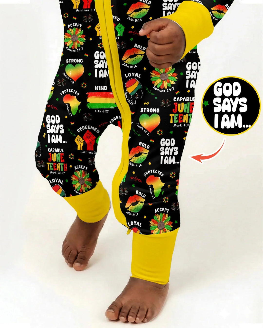 God Says I Am Juneteenth Blessings Bamboo Convertible Zippy