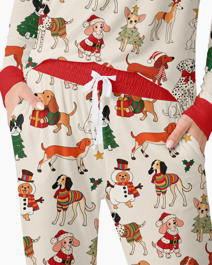 Santa Paws Parade Bamboo Women Pajama Set