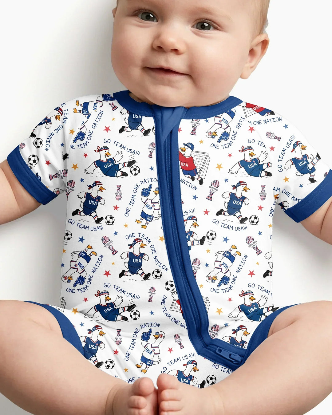 USA Soccer Goose Family Matching Bamboo Shorty Zippy