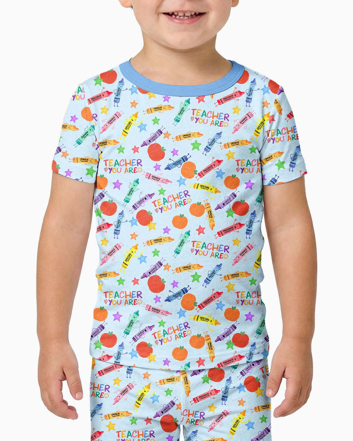 Teacher You Are Special Bamboo Two Piece Short Sleeve Pajama Set