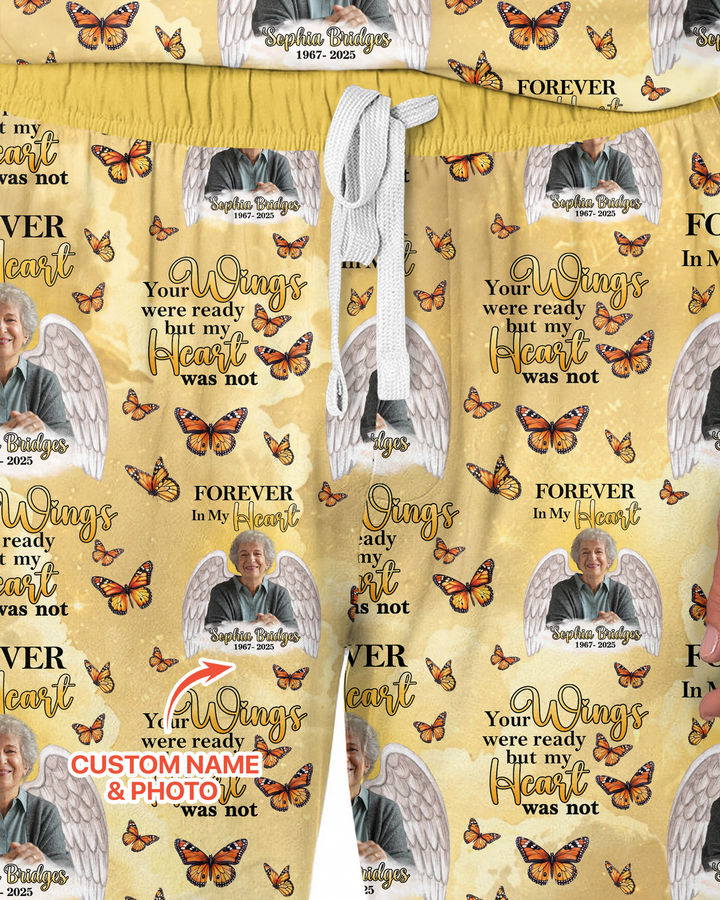 Custom Photo Forever In My Heart Family Matching Bamboo Men Pajama Set