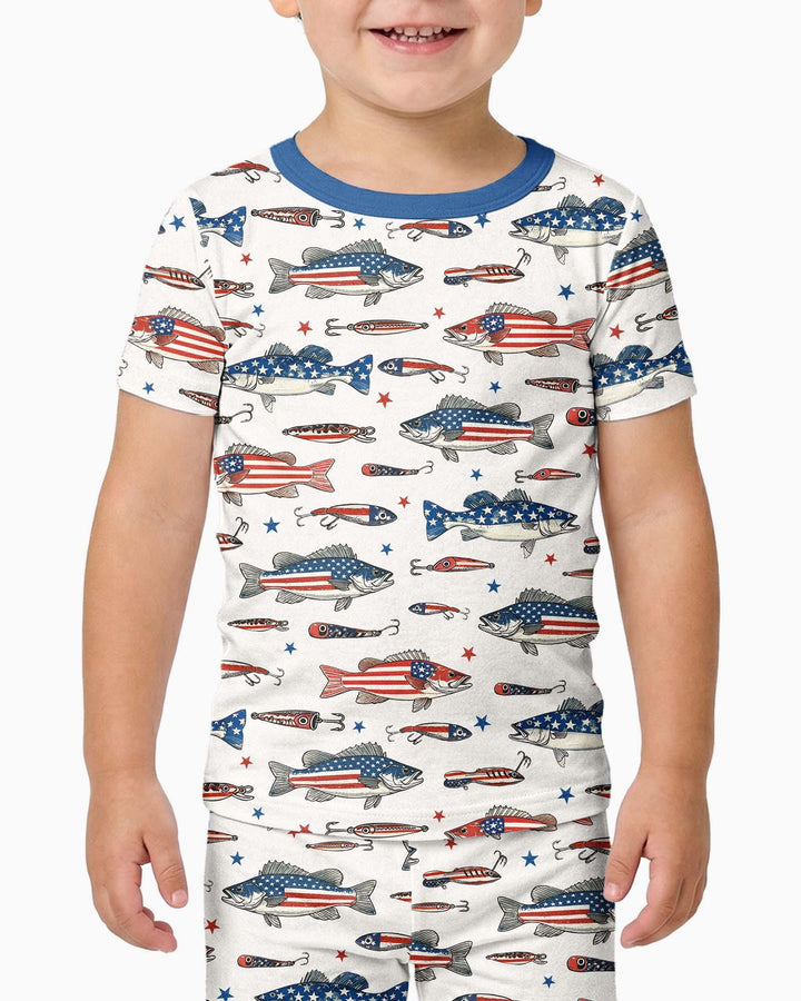 Conjunto de pijama de dos piezas de manga corta de bambú