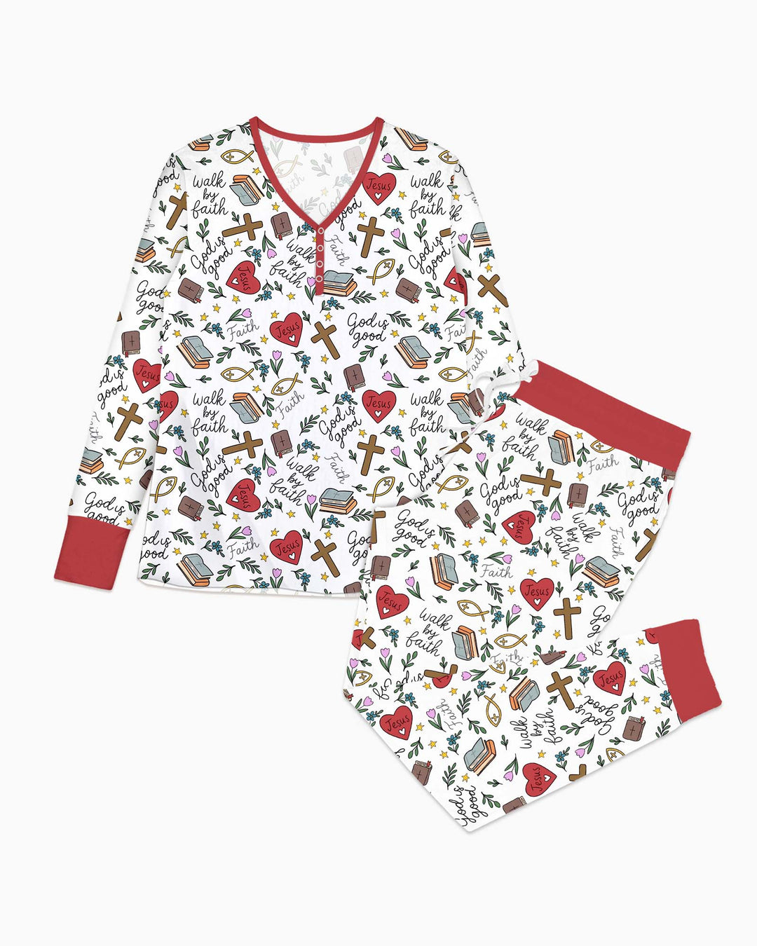 Plantilla de conjunto de pijama de mujer de bambú