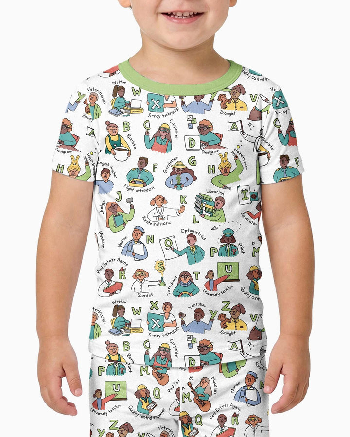 Conjunto de pijama de dos piezas de manga corta de bambú