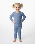 Zweiteiliges Pyjama-Set in Stahlblau