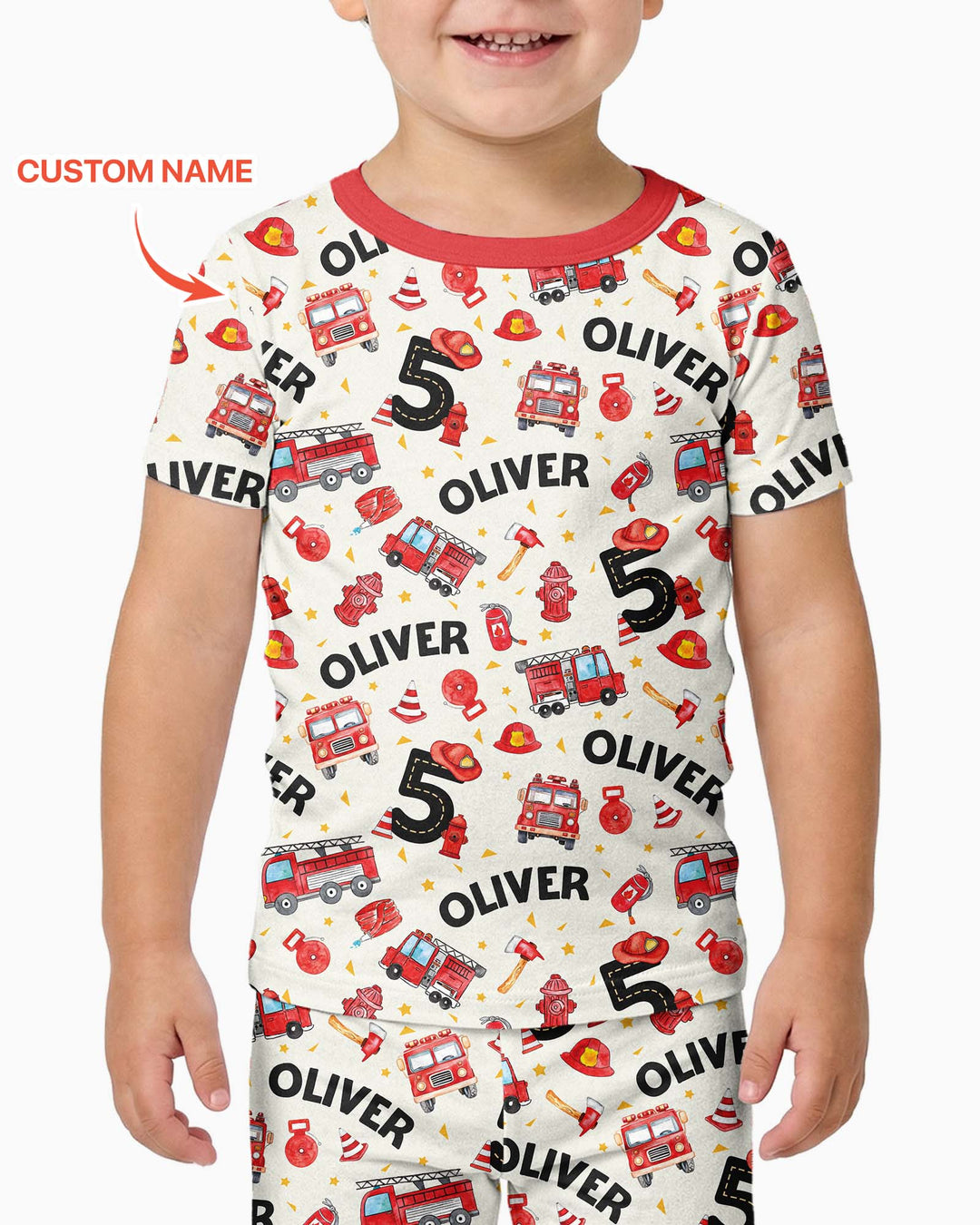 Conjunto de pijama de dos piezas de bambú de manga corta, plantilla personalizada