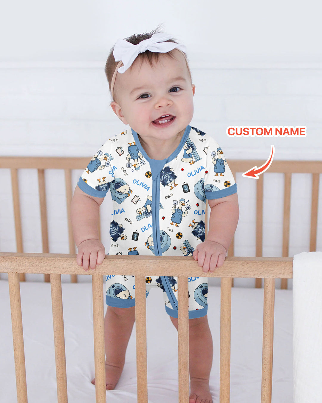 Plantilla PERSONALIZADA de Bambú Pijama Corto con Cremallera
