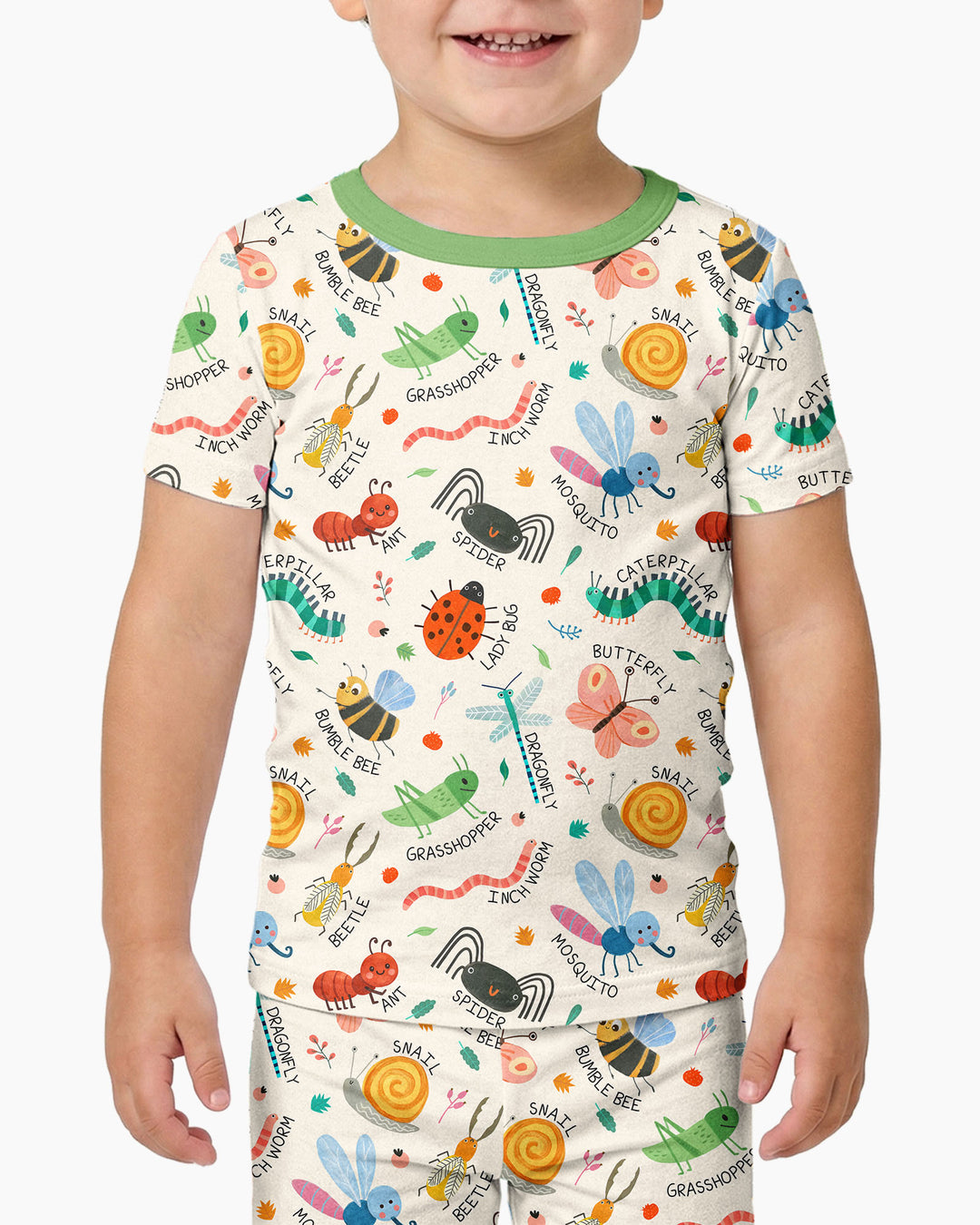 Zweiteiliges, kurzärmliges Pyjama-Set mit Marienkäfern