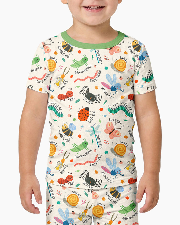 Zweiteiliges, kurzärmliges Pyjama-Set mit Marienkäfern
