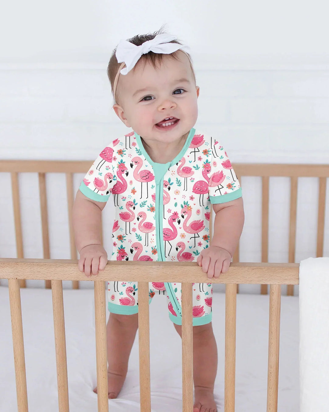 Hello Flamingo Bamboo Shorty Zippy