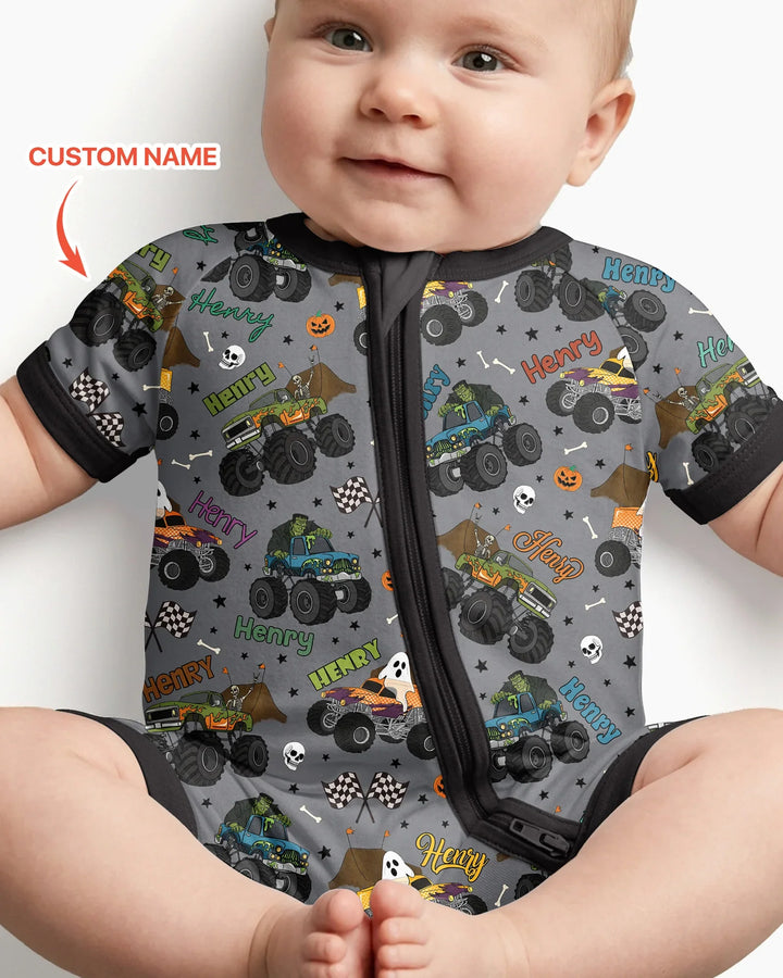 Plantilla PERSONALIZADA de Bambú Pijama Corto con Cremallera
