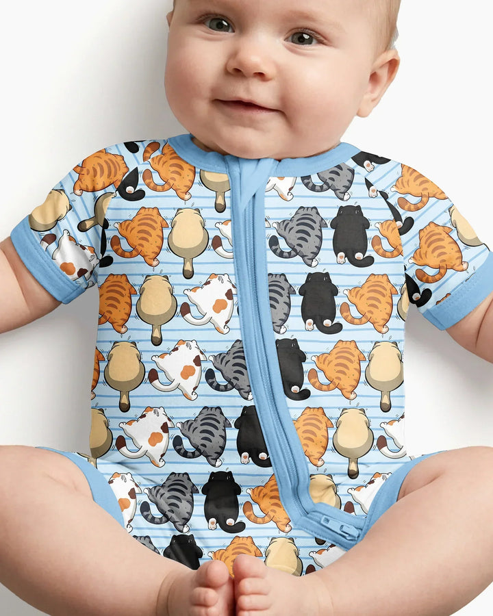 Funny Cat Butts Club Family Matching Bamboo Shorty Zippy