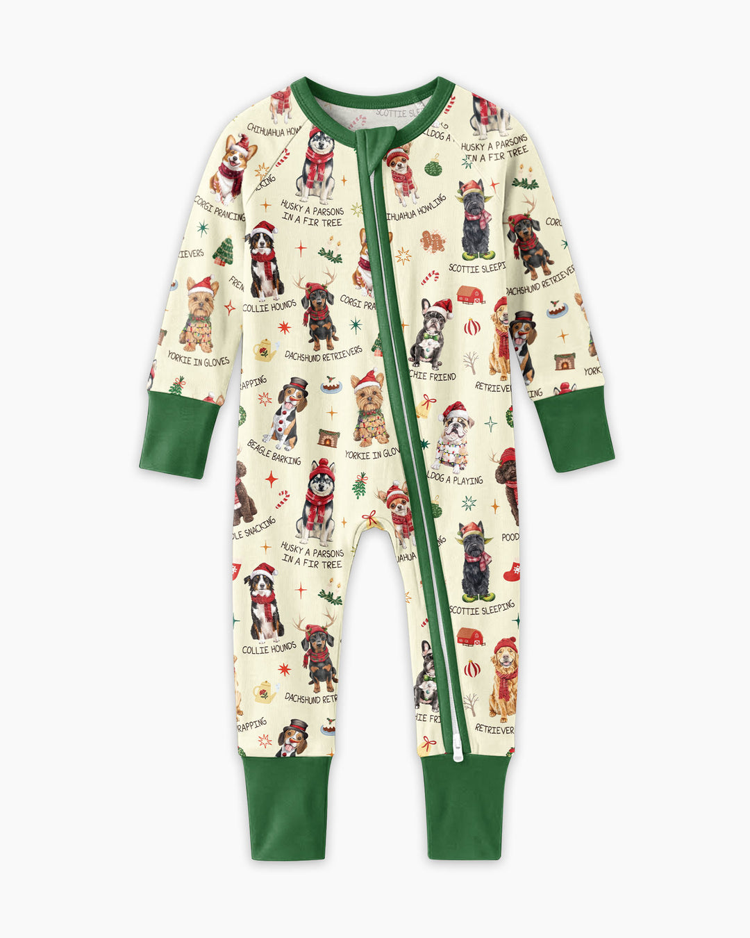 Retro 12 Dogs of Christmas Bamboo Convertible Zippy