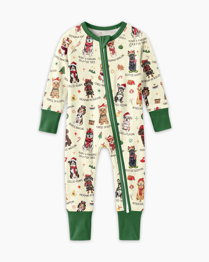 Retro 12 Dogs of Christmas Bamboo Convertible Zippy